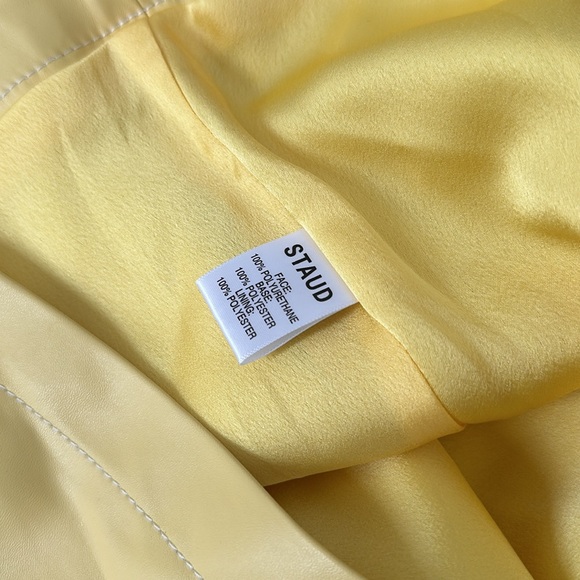 NWOT Staud Butter Yellow Faux Leather Midi Skirt - Picture 5 of 5